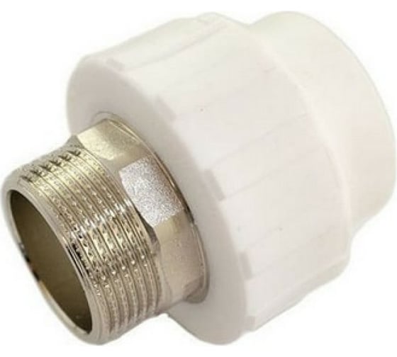 Комбинированная муфта PPRC MeerPlast Дн25x15 Ру25 белая наружная резьба D200-00439