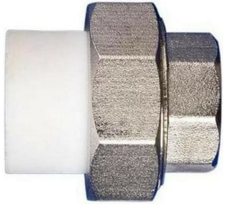 Разъемная муфта PPRC MeerPlast Дн50х40 Ру25 белая внутренняя резьба D200-00506
