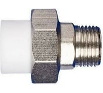 Разъемная муфта PPRC MeerPlast Дн20х20 Ру25 белая наружная резьба D200-00493