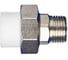 Разъемная муфта PPRC MeerPlast Дн20х20 Ру25 белая наружная резьба D200-00493 1