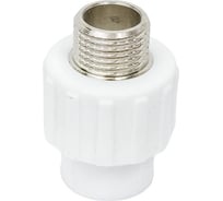 Комбинированная муфта PPRC MeerPlast Дн20x15 Ру25 белая наружная резьба D200-00434