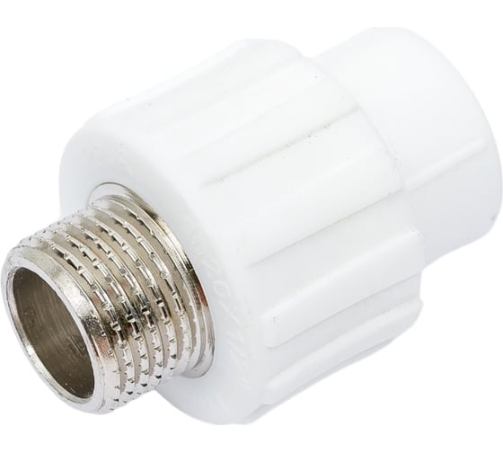 Комбинированная муфта PPRC MeerPlast Дн20x15 Ру25 белая наружная резьба D200-00434