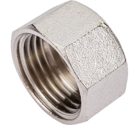 Латунная заглушка STI Ду15 (1/2") Ру16 внутренняя резьба никелированная D270-00245