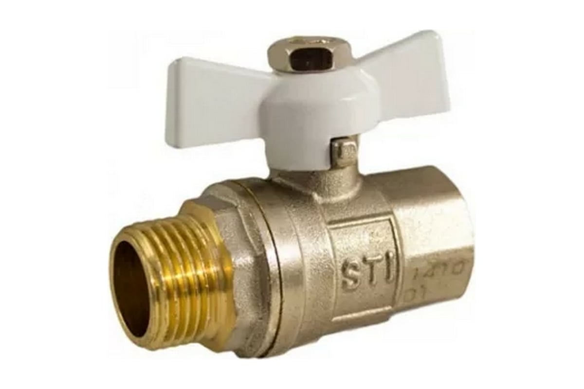 Шаровой кран STI Ду20 Ру40 муфтовый (штуцер-муфта) бабочка D160-02810 ...