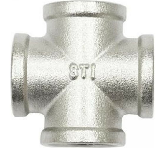 Крестовина STI латунная Ду15 (1/2") Ру16 никелированная D270-00408 1