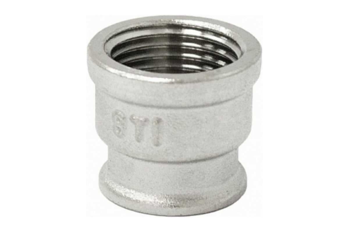 Муфта STI латунная переходная Ду20x15 (3/4\"x1/2\") Ру16 никелированная ...