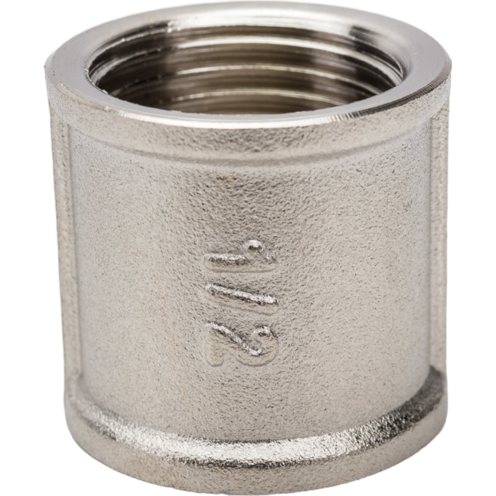 Муфта STI латунная Ду15 (1/2\") Ру16 никелированная, внутренняя резьба ...