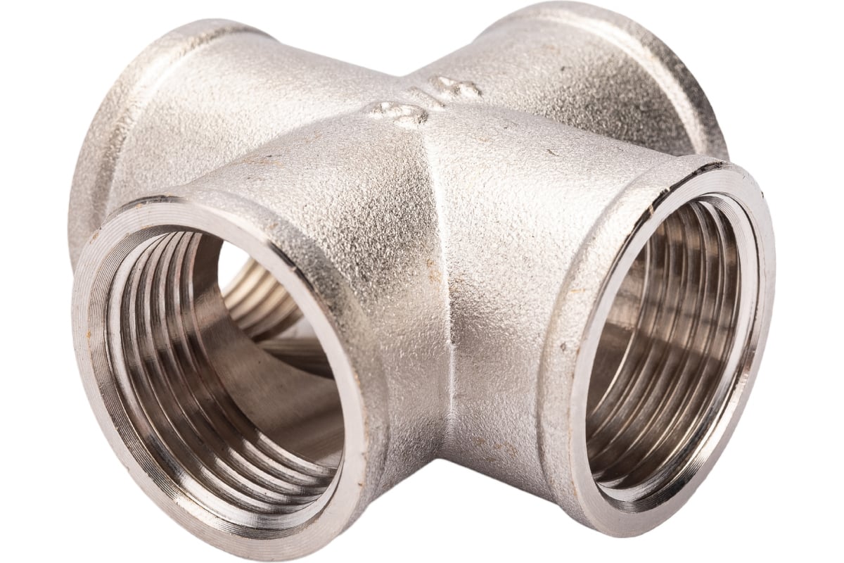 Крестовина латунная STI Ду20 (3/4") Ру16 никелированная D270-00409 ...
