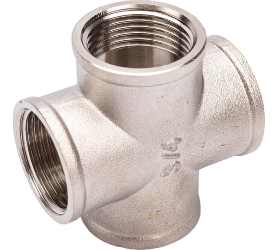 Крестовина латунная STI Ду20 (3/4") Ру16 никелированная D270-00409