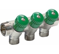 Коллектор с вентилями Comisa 1-1/2-2 выхода, никель 8820070