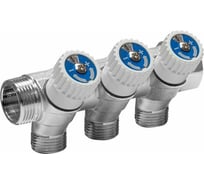 Коллектор с вентилями Comisa 3/4-1/2-4 выхода, никель 8820060