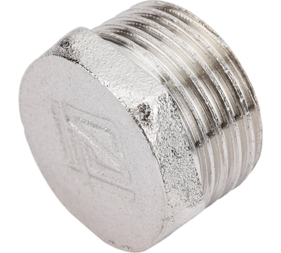 Латунная заглушка STI Ду15 (1/2") Ру16 наружная резьба никелированная D270-00246