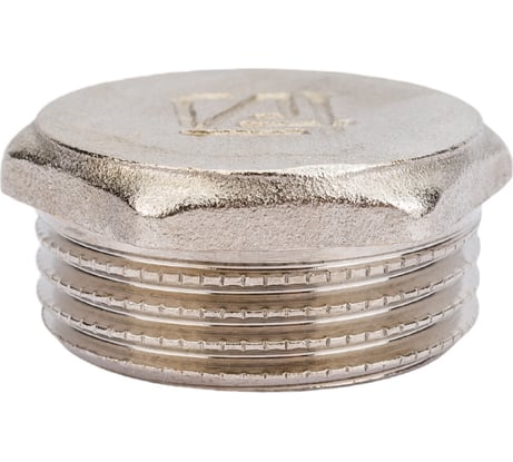 Заглушка латунная STI Ду25 (1") Ру16 наружная резьба никелированная D270-00250