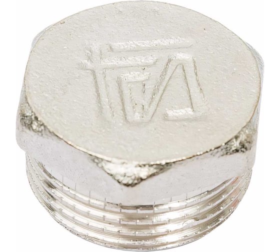 Латунная заглушка STI Ду20 (3/4") Ру16 наружная резьба никелированная D270-00248