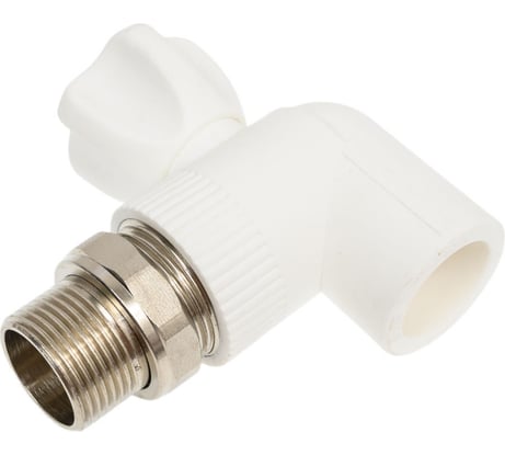 Кран MeerPlast полипропиленовый PPRC угловой Ду25х3/4" Ру25 под приварку / американка D200-00027