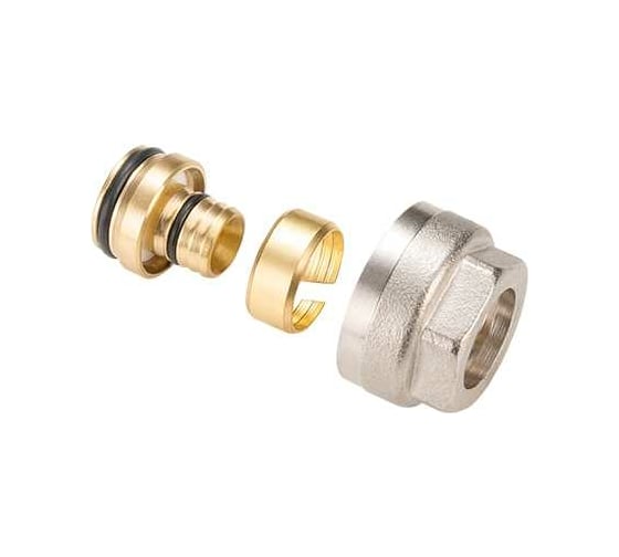 Коллекторный обжимной соединитель MVI 3/4" евроконус для PEX и МП трубы 20, латунь MC40605 1