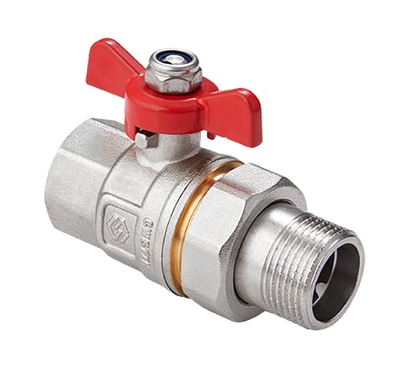 Шаровой кран со сгоном MVI американка, бабочка ВН/НАР ДУ 15, 1/2" BV.520.04