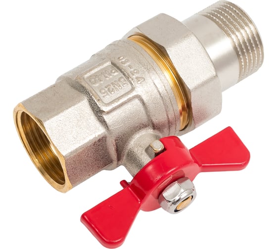 Шаровой кран со сгоном MVI американка, бабочка ВН/НАР ДУ 25, 1" BV.520.06