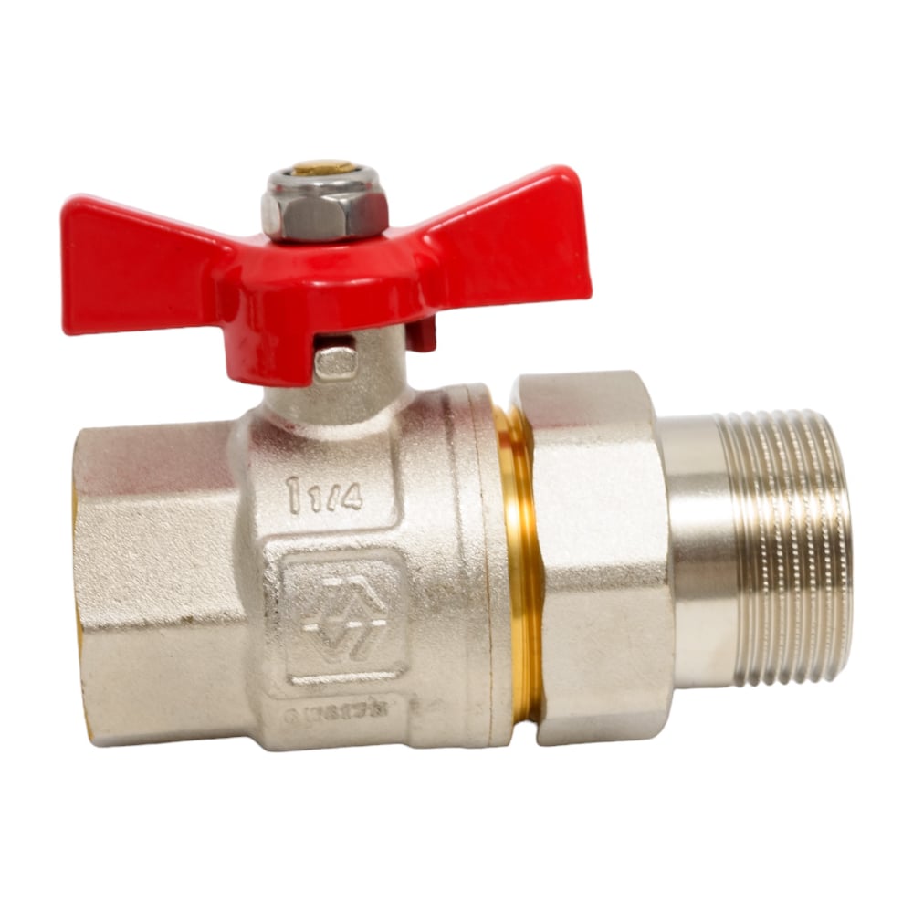 Шаровой кран со сгоном MVI американка, бабочка ВН/НАР ДУ 32, 1 1/4" BV ...