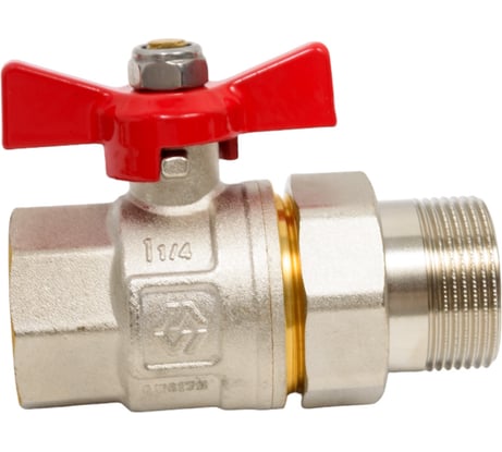 Шаровой кран со сгоном MVI американка, бабочка ВН/НАР ДУ 32, 1 1/4" BV.520.07