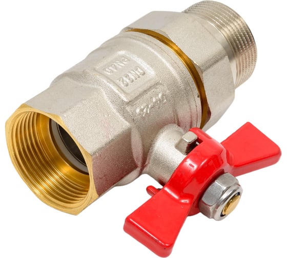 Шаровой кран со сгоном MVI американка, бабочка ВН/НАР ДУ 32, 1 1/4" BV.520.07