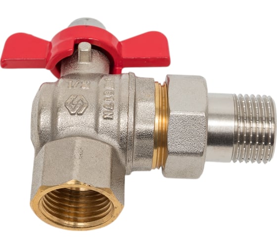 Шаровой кран со сгоном MVI американка, угловой ДУ 15, 1/2" BV.522.04