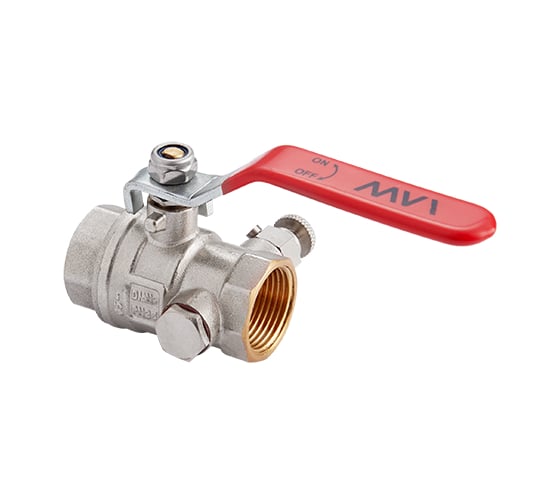 Шаровой кран со спускником MVI ДУ 15, 1/2" ВН/ВН BV.630.04