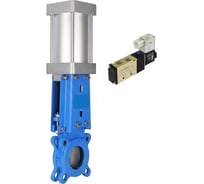 Задвижка шиберная DN.ru 304-304-M-1W Ду80 Ру16 односторонняя, пневмопривод, пневмораспр. 220VAC D040-10492