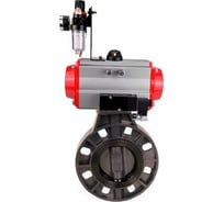 Затвор дисковый DN.ru НПВХ-НПВХ-E-2W-Fb-ISO Дн100 Ру10, пневмопривод, пневмораспр., БПВ D050-83291