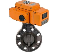 Затвор дисковый DN.ru НПВХ-НПВХ-E-2W-Fb-ISO Дн125 Ру10, электропривод QT-010-220В-0-10В-HARK D050-89115