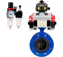 Затвор дисковый DN.ru GGG40-304-EPDM-2W-F-H Ду200 Ру16 пневмопривод SA-210, пневмораспределитель (2EM) 220VAC, БКВ LSB-510, БПВ D050-56679