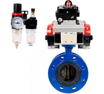Затвор дисковый DN.ru GGG40-304-EPDM-2W-F-H Ду200 Ру16 пневмопривод SA-210, пневмораспределитель (2EM) 220VAC, БКВ LSB-410, БПВ D050-56640