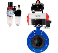 Затвор дисковый DN.ru GGG40-304-EPDM-2W-F-H Ду80 Ру16 пневмопривод DA-105, пневмораспределитель 220VAC, БКВ LSB-410, БПВ D050-56591