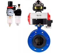 Затвор дисковый DN.ru GGG40-304-EPDM-2W-F-H Ду80 Ру16 пневмопривод DA-105, пневмораспределитель 24VDC, БКВ LSB-510, БПВ D050-56656