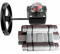 Кран шаровой DN.ru 316-316-PTFE-FP-SW-ISO-H Ду40 Ру63 под приварку, редуктор HGB-1 с индикатором положения D160-75924