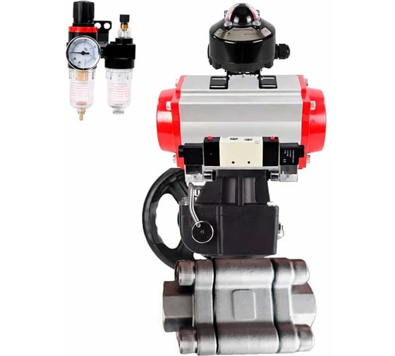 Кран шаровой DN.ru 316-316-PTFE-FP-SW-ISO-H Ду40 Ру63 под приварку, пневмопривод DA-065, пневмораспределитель (2EM) 220VAC, БКВ LSB-510 Ex, дублёр HDM-1, БПВ D160-76287 1