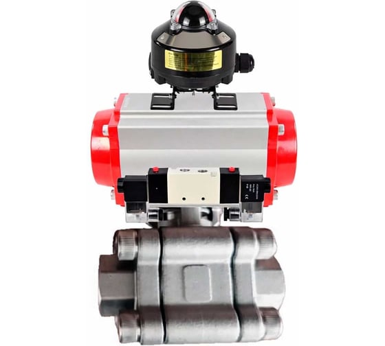 Кран шаровой DN.ru 316-316-PTFE-FP-SW-ISO-H Ду65 Ру63 под приварку, пневмопривод DA-105, пневмораспределитель (2EM) 220VAC, БКВ LSB-510 Ex D160-76214