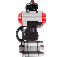 Кран шаровой DN.ru 316-316-PTFE-FP-SW-ISO-H Ду80 Ру63 под приварку, пневмопривод DA-105, пневмораспределитель 24VDC, БКВ LSB-410 Ex, дублёр HDM-2 D160-76105