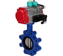 Затвор дисковый DN.ru QT450-304-NBR-2W-Fb-H Ду80 Ру16 LUG, пневмопривод DA-083, пневмораспределитель 220VAC, переключатель МППП-200 D050-86179