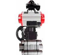 Кран шаровой DN.ru 316-316-PTFE-FP-SW-ISO-H Ду100 Ру63 под приварку, пневмопривод DA-105-1, пневмораспр. (2EM) 220VAC, БКВ LSB-510 Ex D160-75963