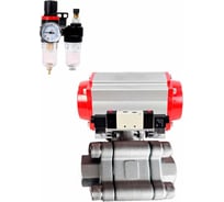 Кран шаровой DN.ru 316-316-PTFE-FP-SW-ISO-H Ду65 Ру63 под приварку, пневмопривод DA-105, пневмораспр. (2EM) 220VAC, БПВ D160-76234