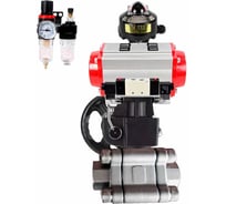 Кран шаровой DN.ru 316-316-PTFE-FP-SW-ISO-H Ду80 Ру63 под приварку, пневмопривод DA-105, пневмораспр. (2EM) 220VAC, БКВ LSB-510 Ex, дублёр HDM-2, БПВ D160-76290