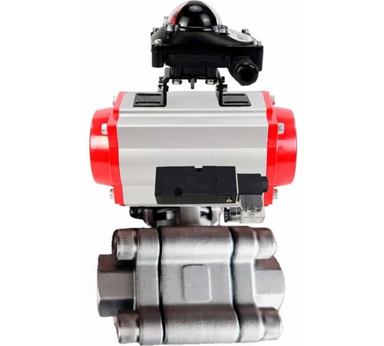 Кран шаровой DN.ru 316-316-PTFE-FP-SW-ISO-H Ду50 Ру63 под приварку, пневмопривод SA-105, пневмораспр. 24VDC, БКВ LSB-210 D160-76436