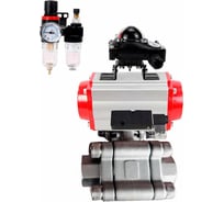 Кран шаровой DN.ru 316-316-PTFE-FP-SW-ISO-H Ду80 Ру63 под приварку, пневмопривод SA-140, пневмораспр. 220VAC, БКВ LSB-210, БПВ D160-76391