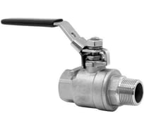 Кран шаровой DN.ru 304-304-PTFE-FP-T-H ВР/НР Ду40 Ру40 нержавеющая сталь AISI 304, ручка-рычаг D160-77785