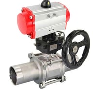 Кран шаровой 316-316-PTFE-W-ISO-H Ду50 Ру40 пневмопривод DA-083, редуктор HDM-2 DN.ru D160-55604