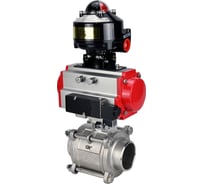 Кран шаровой 316-316-PTFE-FP-W-ISO-H WDVF Ду40 Ру40, пневмопривод SA-105, пневмораспределитель 24VDC, БКВ LSB-510 (EX) DN.ru D160-73260