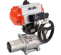 Кран шаровой 316-316-PTFE-W-ISO-H Ду50 Ру40 пневмопривод DA-083, пневмораспределитель (2EM) 220VAC, редуктор HDM-2 DN.ru D160-55520