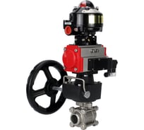 Кран шаровой КШПП 316.200-ISO Ду40 Ру40, пневмопривод DA-083, пневмораспределитель 24VDC, БКВ LSB-510 (EX), дублёр HDM-2 DN.ru D160-74466