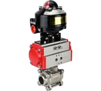 Кран шаровой КШПП 316.200-ISO Ду80 Ру25, пневмопривод SA-130, БКВ LSB-510 (EX) DN.ru D160-75037